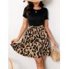 imageSweatyRocks Womens Graphic Short Sleeve Belted Mini Dress A Line Flared Skater DressesBlack Brown