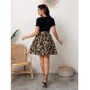 imageSweatyRocks Womens Graphic Short Sleeve Belted Mini Dress A Line Flared Skater DressesBlack Brown