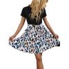 imageSweatyRocks Womens Graphic Short Sleeve Belted Mini Dress A Line Flared Skater DressesBlack Pink Blue