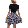 imageSweatyRocks Womens Graphic Short Sleeve Belted Mini Dress A Line Flared Skater DressesBlack Purple