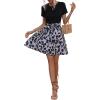 imageSweatyRocks Womens Graphic Short Sleeve Belted Mini Dress A Line Flared Skater DressesBlack Purple