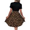 imageSweatyRocks Womens Graphic Short Sleeve Belted Mini Dress A Line Flared Skater DressesBrown Leopard Black