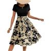 imageSweatyRocks Womens Graphic Short Sleeve Belted Mini Dress A Line Flared Skater DressesFloral Khaki Black