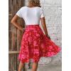 imageSweatyRocks Womens Graphic Short Sleeve Belted Mini Dress A Line Flared Skater DressesHot Pink Red
