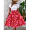 imageSweatyRocks Womens Graphic Short Sleeve Belted Mini Dress A Line Flared Skater DressesHot Pink Red
