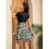 imageSweatyRocks Womens Graphic Short Sleeve Belted Mini Dress A Line Flared Skater DressesKhaki Black Green
