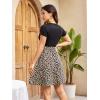 imageSweatyRocks Womens Graphic Short Sleeve Belted Mini Dress A Line Flared Skater DressesLeopard Beige