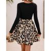 imageSweatyRocks Womens Graphic Short Sleeve Belted Mini Dress A Line Flared Skater DressesLeopard Long Sleeve