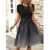 imageSweatyRocks Womens Graphic Short Sleeve Belted Mini Dress A Line Flared Skater DressesOmbre Black