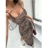 imageSweatyRocks Womens Leopard Print Maxi Dress Split Thigh Sleeveless Cami DressesMulticolor