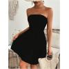 imageSweatyRocks Womens Sleeveless Strapless A Line Short Dress Tube Flared Hem Mini DressesBlack