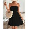 imageSweatyRocks Womens Sleeveless Strapless A Line Short Dress Tube Flared Hem Mini DressesBlack