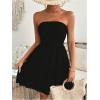 imageSweatyRocks Womens Sleeveless Strapless A Line Short Dress Tube Flared Hem Mini DressesBlack