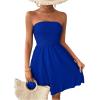 imageSweatyRocks Womens Sleeveless Strapless A Line Short Dress Tube Flared Hem Mini DressesBlue