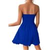 imageSweatyRocks Womens Sleeveless Strapless A Line Short Dress Tube Flared Hem Mini DressesBlue