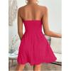 imageSweatyRocks Womens Sleeveless Strapless A Line Short Dress Tube Flared Hem Mini DressesHot Pink