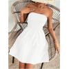imageSweatyRocks Womens Sleeveless Strapless A Line Short Dress Tube Flared Hem Mini DressesWhite