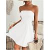 imageSweatyRocks Womens Sleeveless Strapless A Line Short Dress Tube Flared Hem Mini DressesWhite