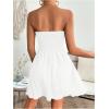 imageSweatyRocks Womens Sleeveless Strapless A Line Short Dress Tube Flared Hem Mini DressesWhite