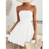 imageSweatyRocks Womens Sleeveless Strapless A Line Short Dress Tube Flared Hem Mini DressesWhite