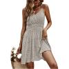 imageSweatyRocks Womens Boho Floral Print Spaghetti Strap Cami Dress Casual Flare Short DressesApricot