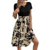 Floral Khaki Black