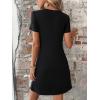 imageSweatyRocks Womens Casual Short Sleeve V Neck Tee Shirt Dress Twist Front A Line Short DressesBlack