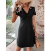 imageSweatyRocks Womens Casual Short Sleeve V Neck Tee Shirt Dress Twist Front A Line Short DressesBlack