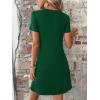 imageSweatyRocks Womens Casual Short Sleeve V Neck Tee Shirt Dress Twist Front A Line Short DressesDark Green