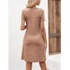 imageSweatyRocks Womens Casual Short Sleeve V Neck Tee Shirt Dress Twist Front A Line Short DressesKhaki