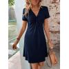 imageSweatyRocks Womens Casual Short Sleeve V Neck Tee Shirt Dress Twist Front A Line Short DressesNavy Blue