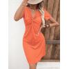 imageSweatyRocks Womens Casual Short Sleeve V Neck Tee Shirt Dress Twist Front A Line Short DressesOrange