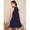 imageSweatyRocks Womens Casual Sleeveless Tie Back Halter Dress Mini Swing Pleated Aline Loose DressDark Blue