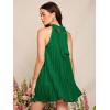 imageSweatyRocks Womens Casual Sleeveless Tie Back Halter Dress Mini Swing Pleated Aline Loose DressDark Green