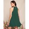 imageSweatyRocks Womens Casual Sleeveless Tie Back Halter Dress Mini Swing Pleated Aline Loose DressDeep Green