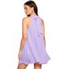 imageSweatyRocks Womens Casual Sleeveless Tie Back Halter Dress Mini Swing Pleated Aline Loose DressLilac Purple