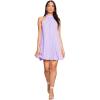 imageSweatyRocks Womens Casual Sleeveless Tie Back Halter Dress Mini Swing Pleated Aline Loose DressLilac Purple