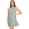 imageSweatyRocks Womens Casual Sleeveless Tie Back Halter Dress Mini Swing Pleated Aline Loose DressMint Green