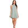 imageSweatyRocks Womens Casual Sleeveless Tie Back Halter Dress Mini Swing Pleated Aline Loose DressMint Green