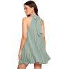 imageSweatyRocks Womens Casual Sleeveless Tie Back Halter Dress Mini Swing Pleated Aline Loose DressMint Green