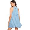 imageSweatyRocks Womens Casual Sleeveless Tie Back Halter Dress Mini Swing Pleated Aline Loose DressPale Blue