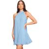 imageSweatyRocks Womens Casual Sleeveless Tie Back Halter Dress Mini Swing Pleated Aline Loose DressPale Blue