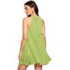 imageSweatyRocks Womens Casual Sleeveless Tie Back Halter Dress Mini Swing Pleated Aline Loose DressPale Green
