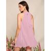 imageSweatyRocks Womens Casual Sleeveless Tie Back Halter Dress Mini Swing Pleated Aline Loose DressPink
