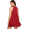 imageSweatyRocks Womens Casual Sleeveless Tie Back Halter Dress Mini Swing Pleated Aline Loose DressRed