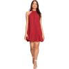 imageSweatyRocks Womens Casual Sleeveless Tie Back Halter Dress Mini Swing Pleated Aline Loose DressRed