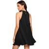 imageSweatyRocks Womens Casual Sleeveless Tie Back Halter Dress Mini Swing Pleated Aline Loose DressSolid Black