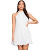 imageSweatyRocks Womens Casual Sleeveless Tie Back Halter Dress Mini Swing Pleated Aline Loose DressWhite