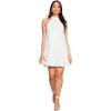 imageSweatyRocks Womens Casual Sleeveless Tie Back Halter Dress Mini Swing Pleated Aline Loose DressWhite