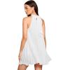 imageSweatyRocks Womens Casual Sleeveless Tie Back Halter Dress Mini Swing Pleated Aline Loose DressWhite